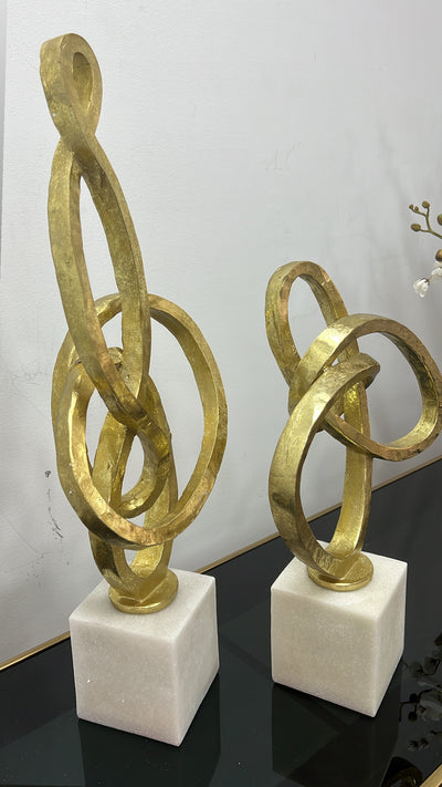 Mirano gold and white sculpture - Luscious Homewares