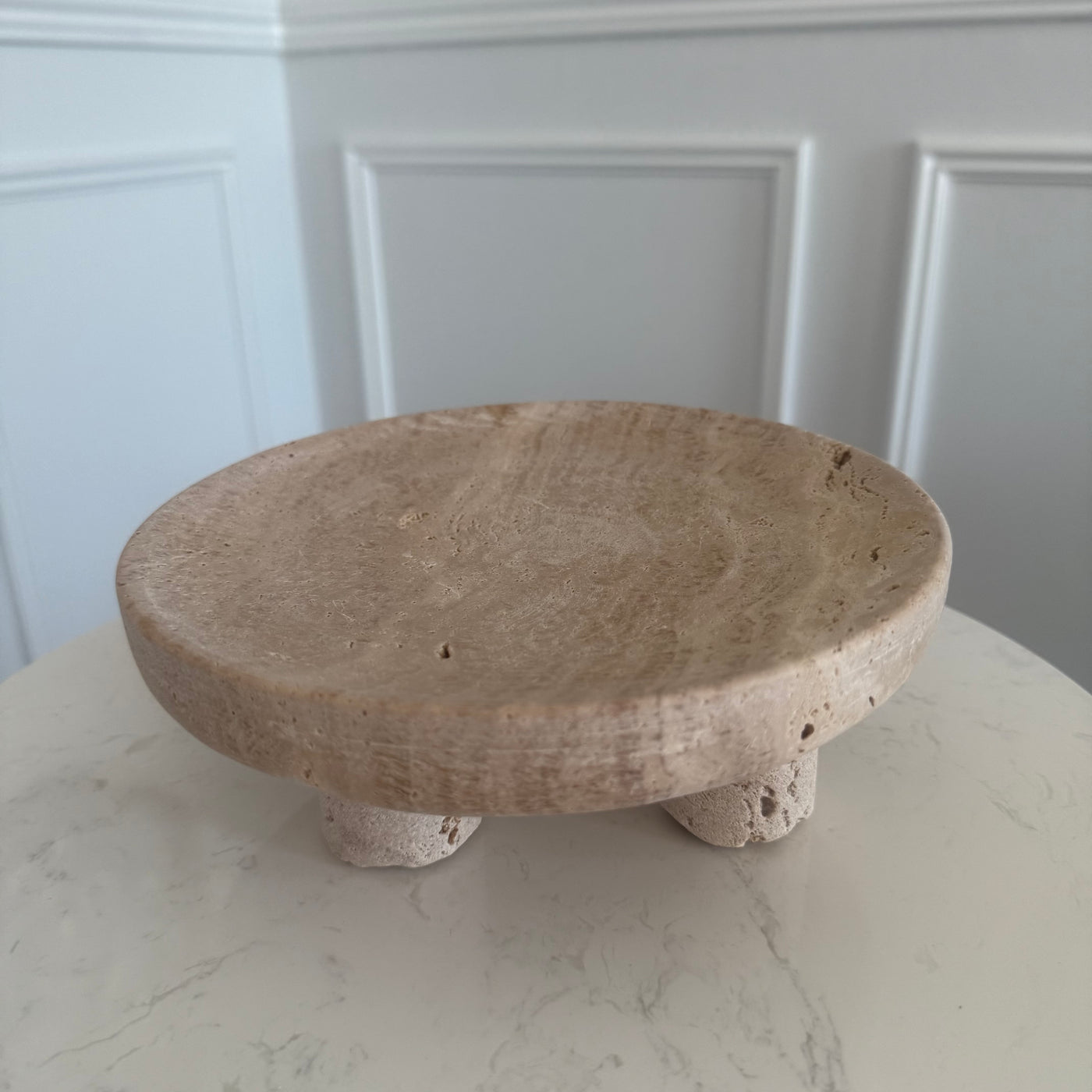 Travertine Stone round tray - Luscious Homewares