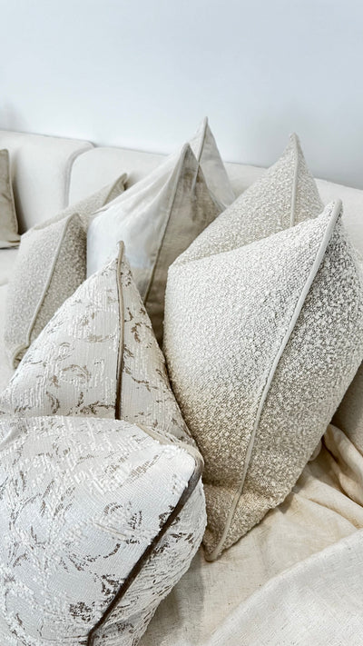 Boucle neutral cushion - Luscious Homewares
