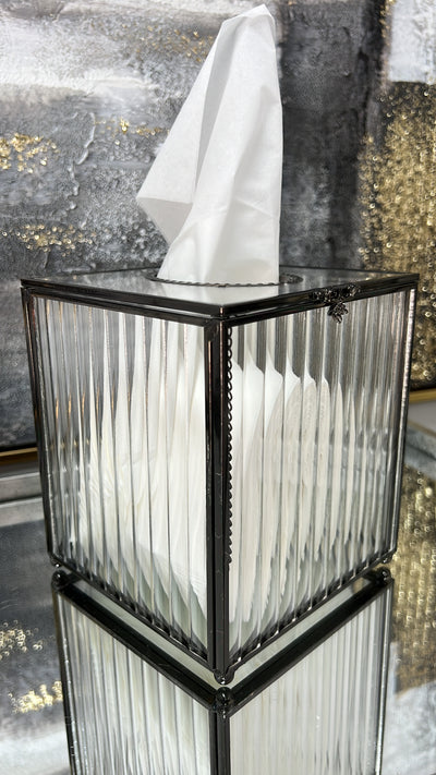 Porcha square black tissue box - Luscious Homewares