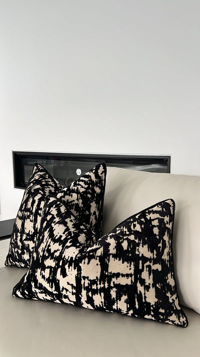 Livia black Cushion - Luscious Homewares