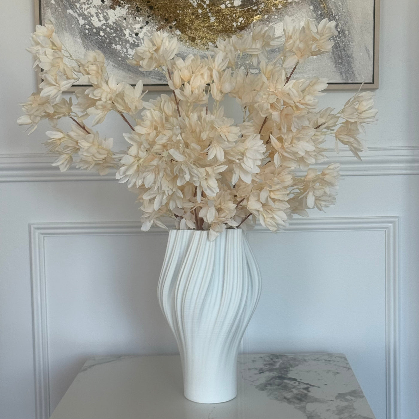 Swirl effect Tall 3d ceramic vase