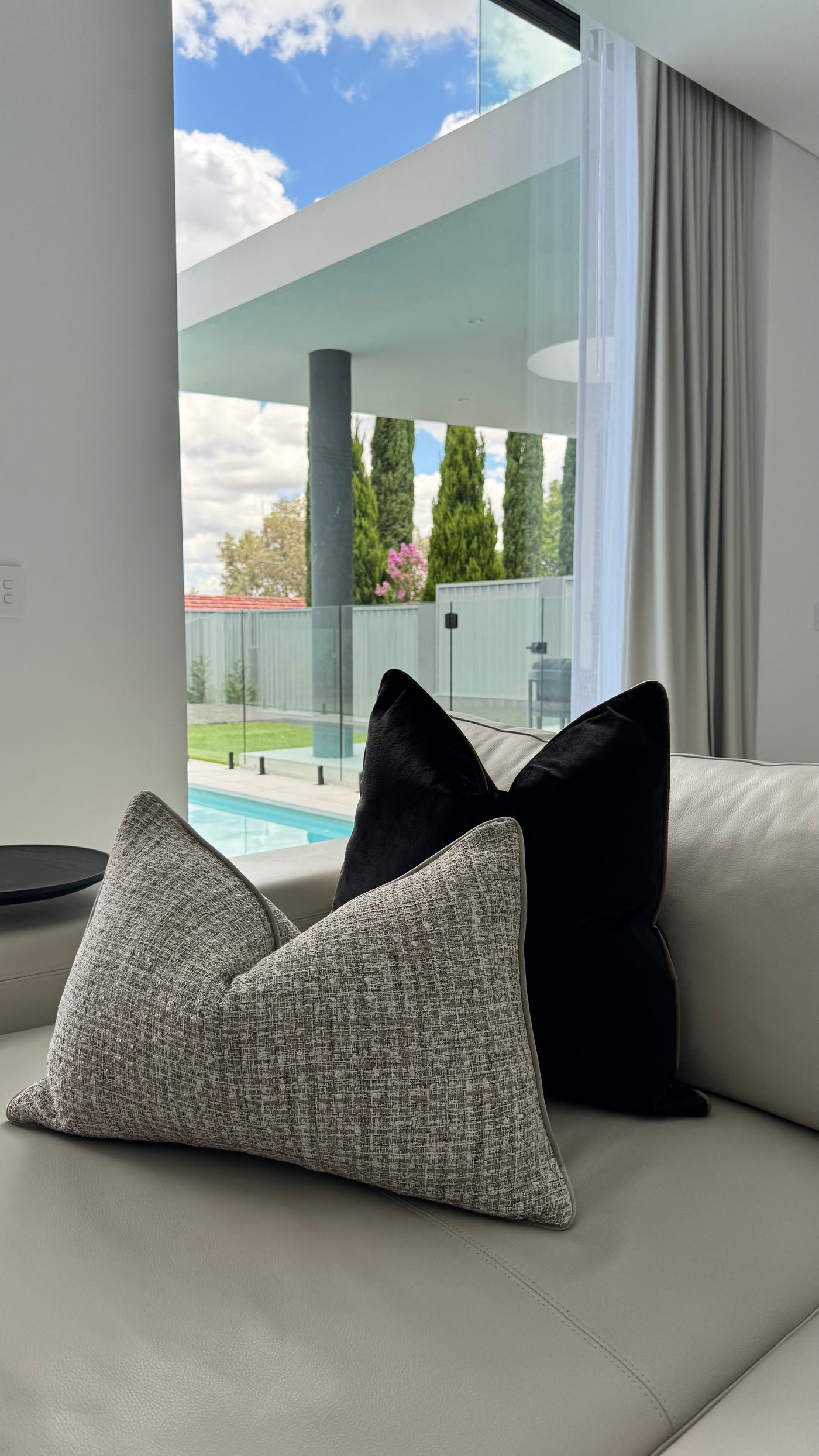 Royal luxe black / bronze piping cushion - Luscious Homewares