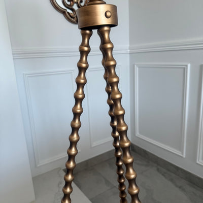 Gold tripod floor gear clock 160 cm - Luscious Homewares