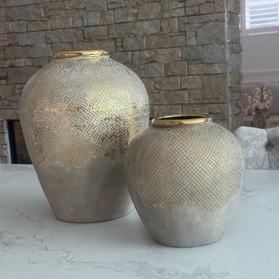 Luxe Mesh gold vase
