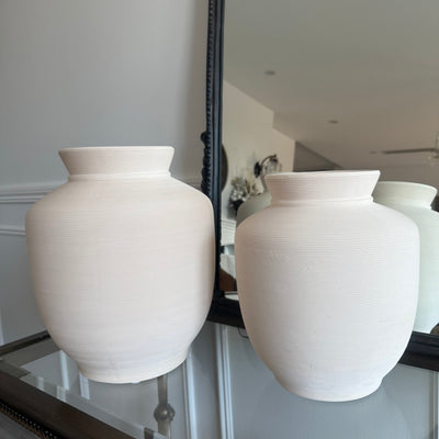Ria Textured handmade beige vase