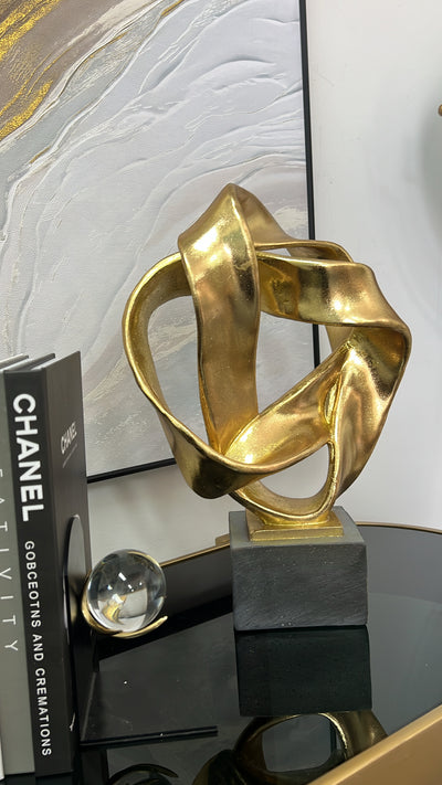 Intertwine resin black and gold sculpture stand - Luscious Homewares