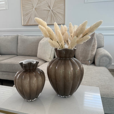 Fontana smoked taupe Glass vase