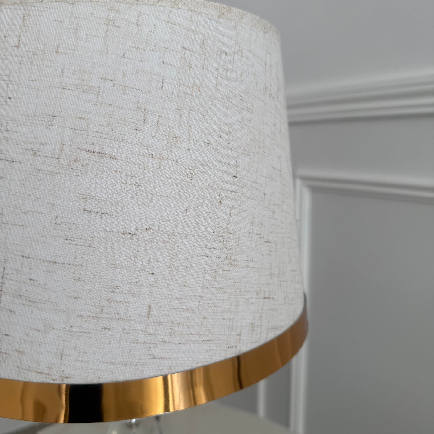 Mila Crystal gold table Lamp linen shade