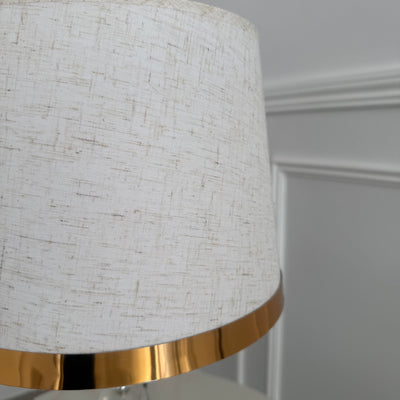 Mila Crystal gold table Lamp linen shade