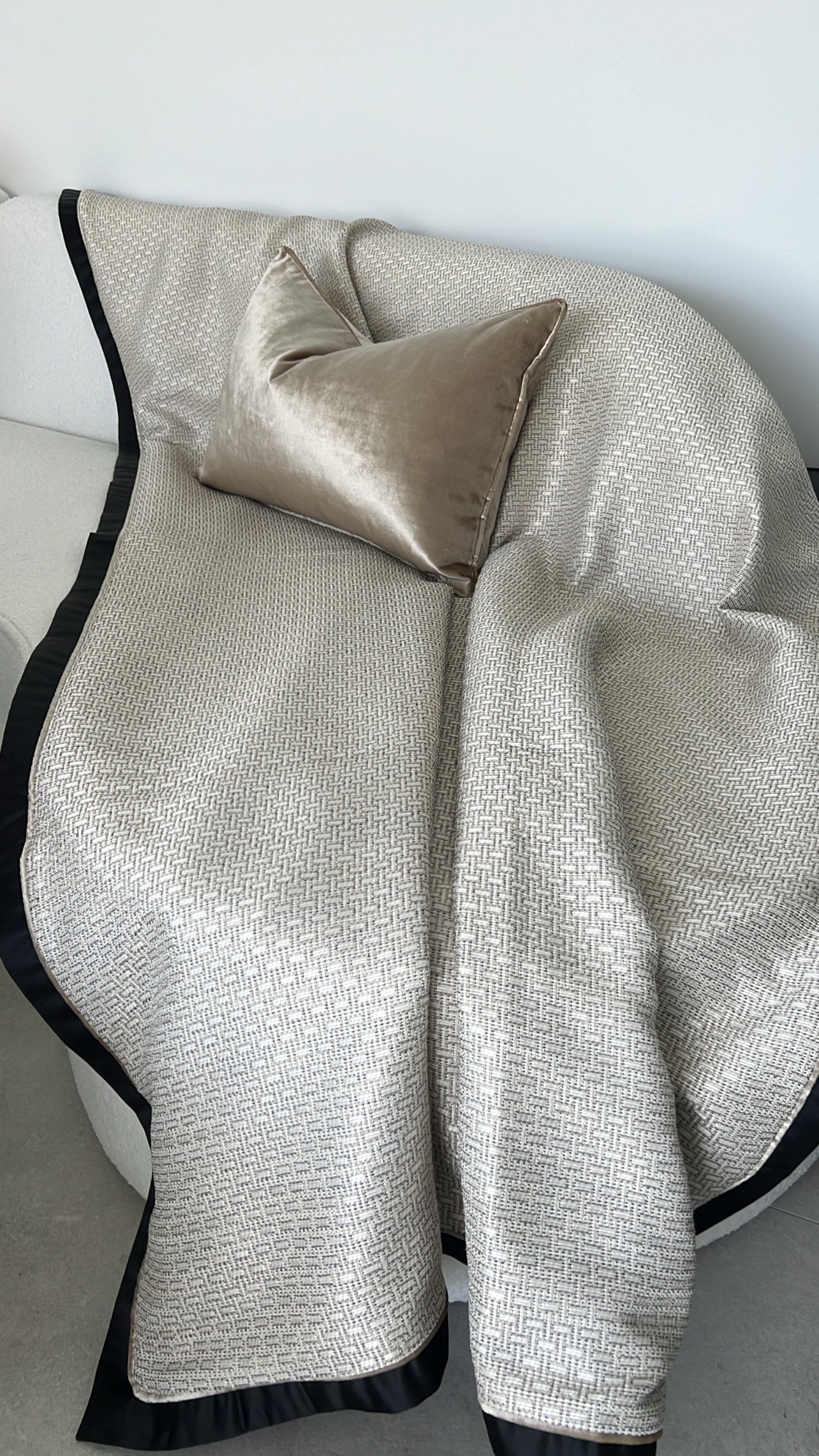 De-luxe latte velvet cushion - Luscious Homewares