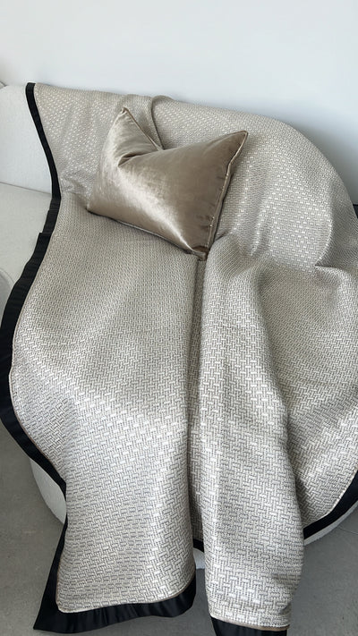 De-luxe latte velvet cushion - Luscious Homewares