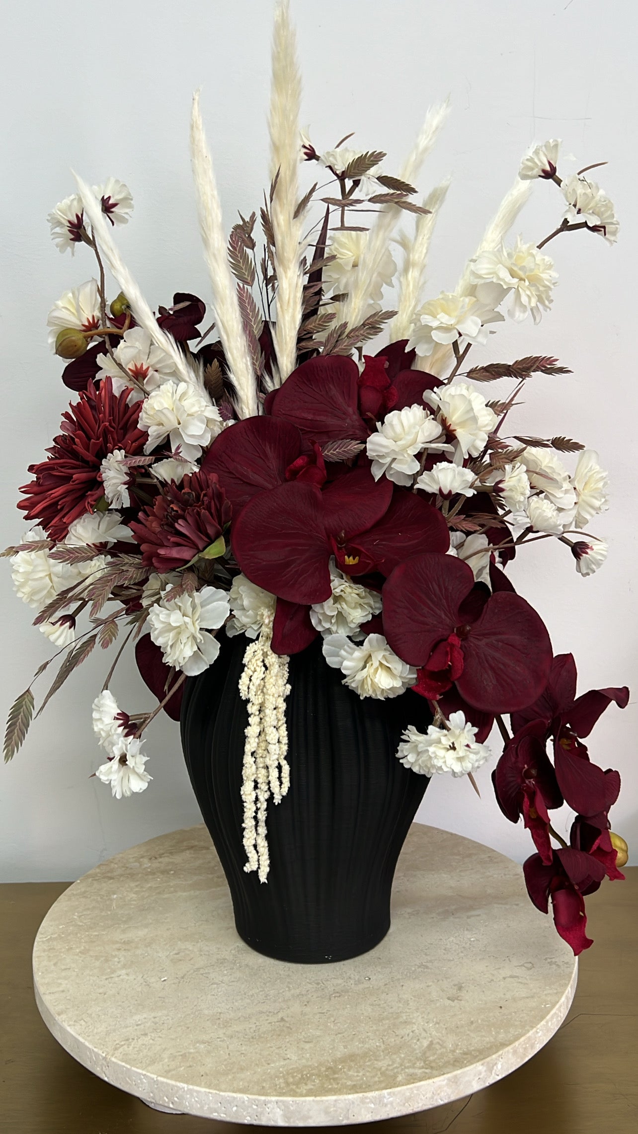 Red velvet bloom floral arrangement - Luscious Homewares