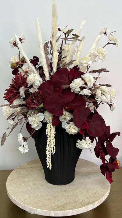 Red velvet bloom floral arrangement - Luscious Homewares