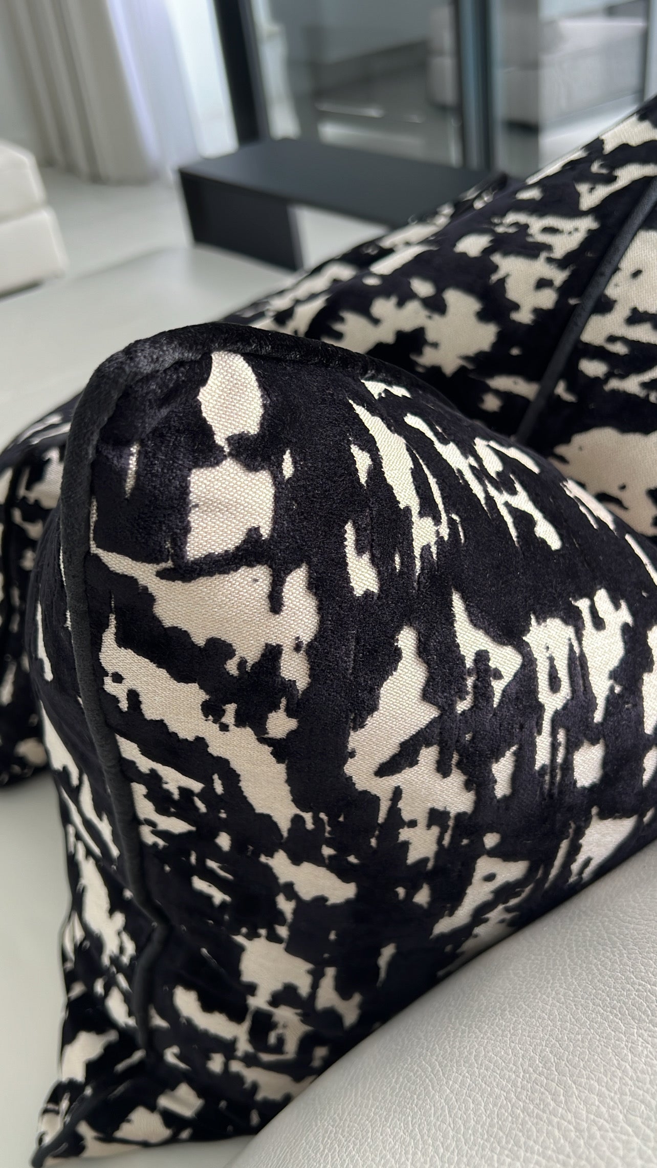 Livia black Cushion - Luscious Homewares