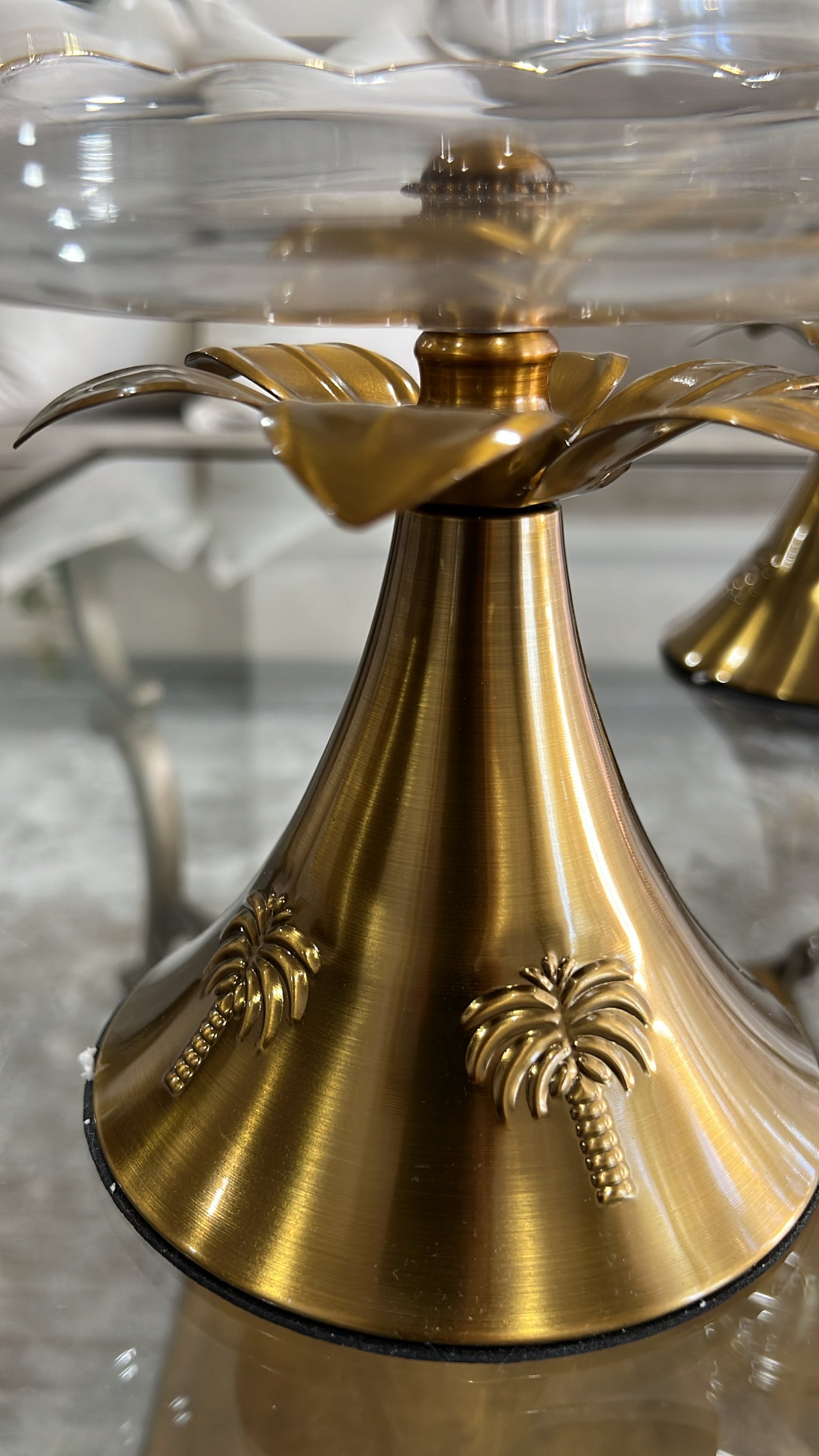 Alamir Palm stand serving cake + dome - Luscious Homewares