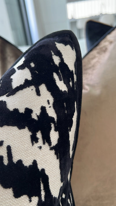 Livia black Cushion - Luscious Homewares