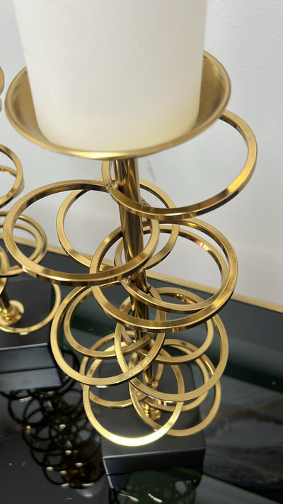 Cosmic Black and gold candle holders - Luscious Homewares