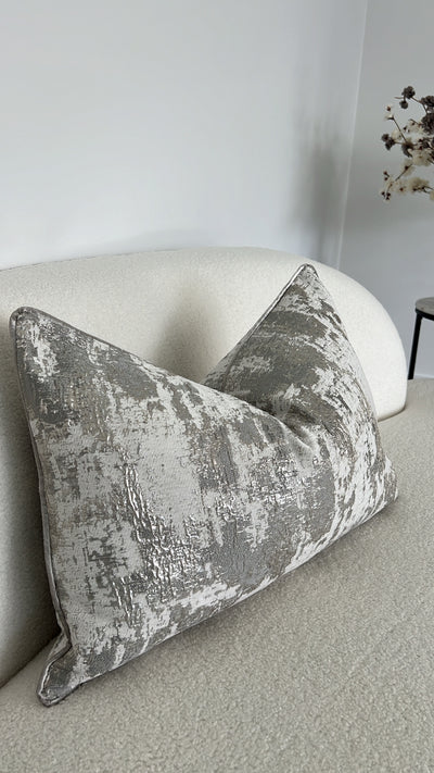Cirrus silver cushion - Luscious Homewares