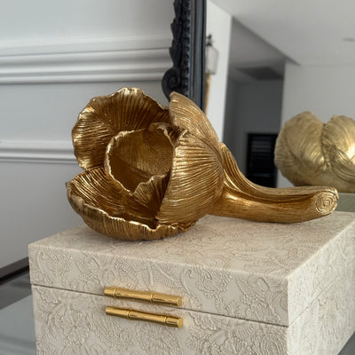 Magnolia bloom gold figurine flower - Luscious Homewares