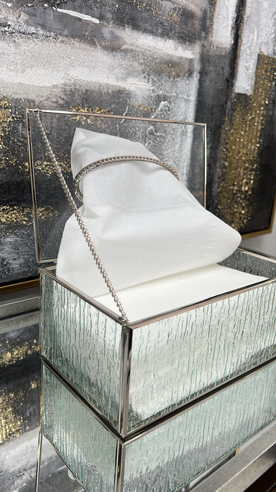 Waterfall silver tissue box - Luscious Homewares