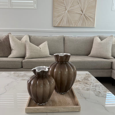 Fontana smoked taupe Glass vase