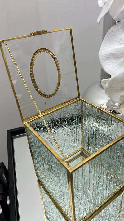 Waterfall square gold tissue box - Luscious Homewares