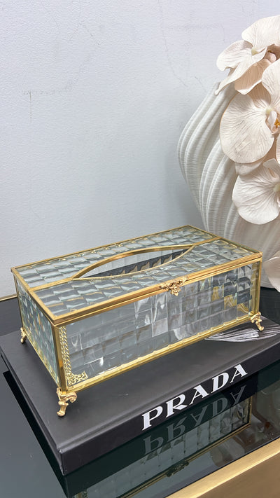 Porcha Gold tissue box - Luscious Homewares