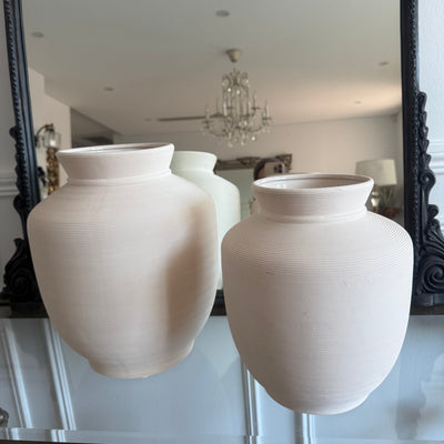 Ria Textured handmade beige vase