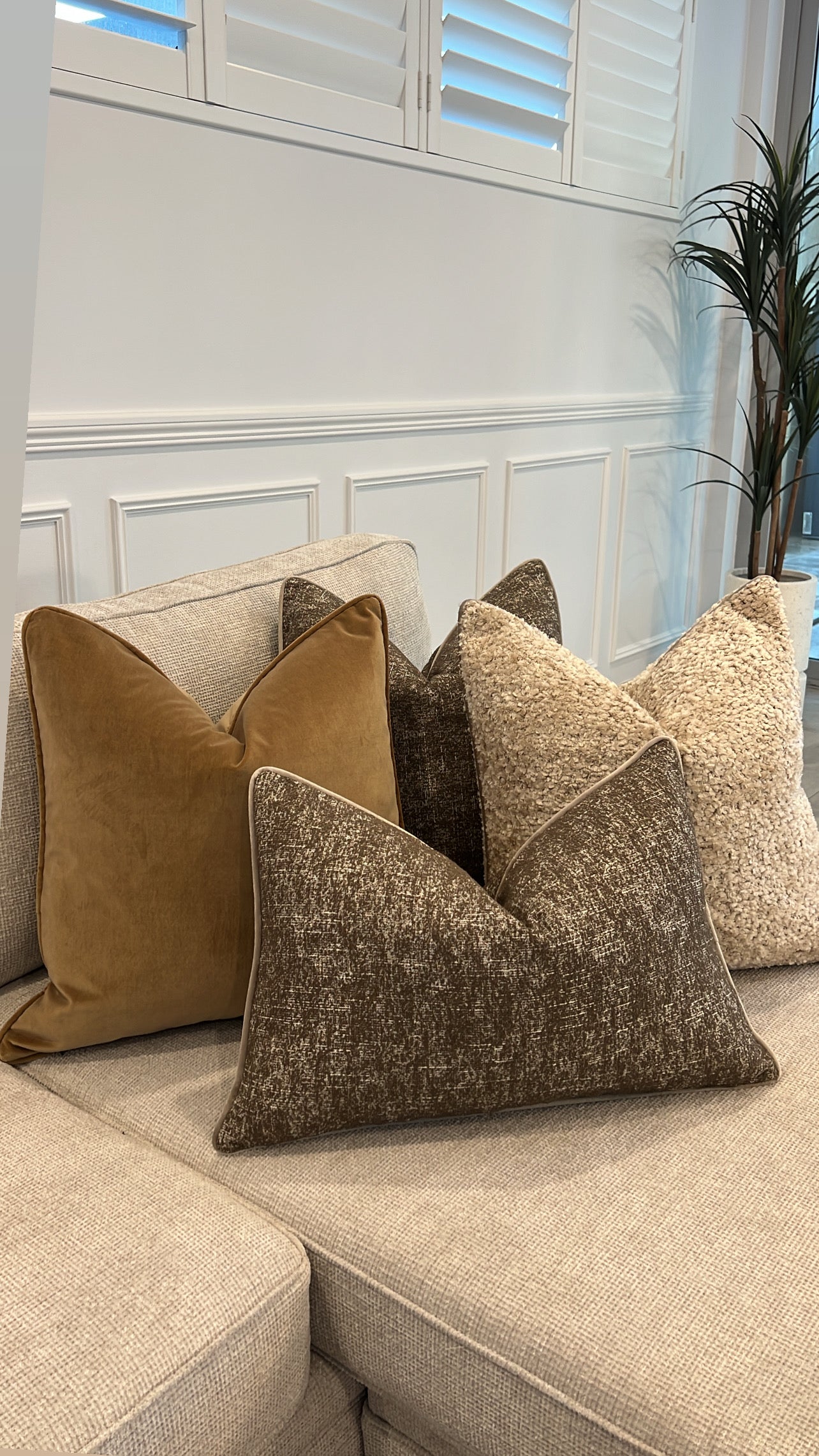 Mustard silk velvet cushion