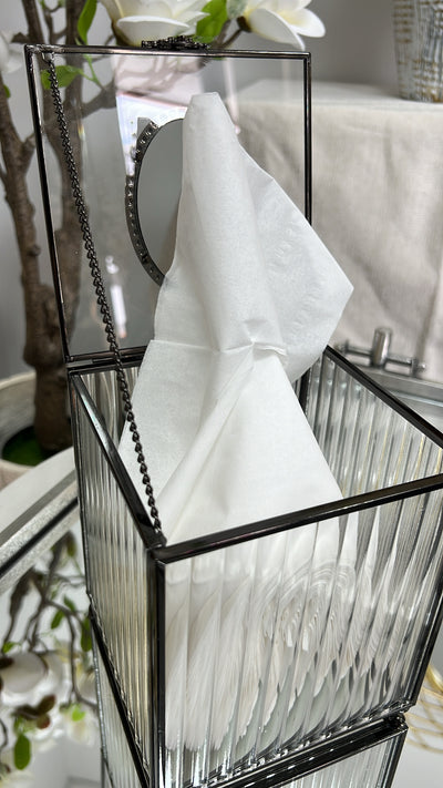 Porcha square black tissue box - Luscious Homewares
