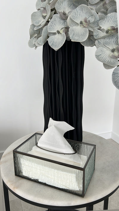 Waterfall black tissue box - Luscious Homewares