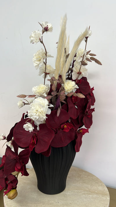 Red velvet bloom floral arrangement - Luscious Homewares