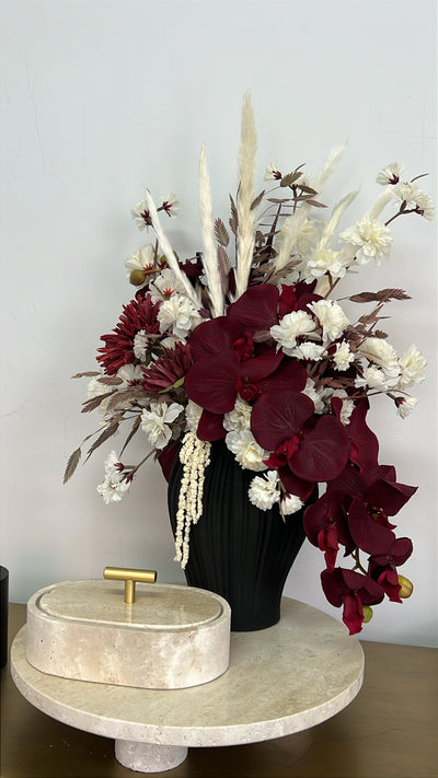 Red velvet bloom floral arrangement - Luscious Homewares