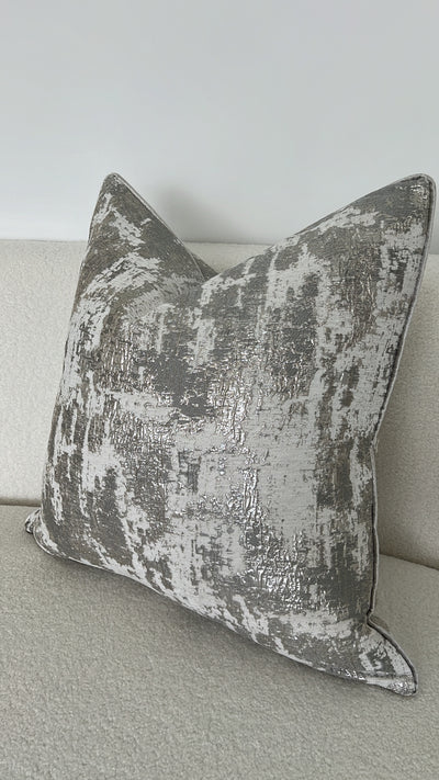 Cirrus silver cushion - Luscious Homewares