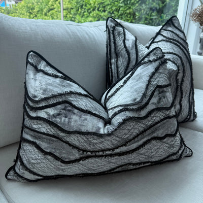 Constance silver and black cushion