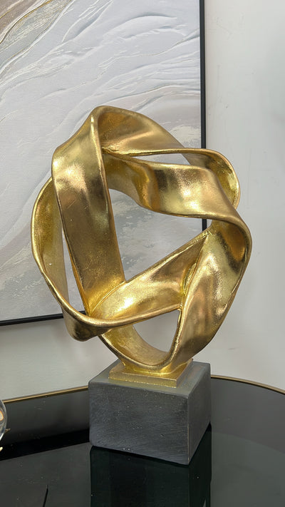 Intertwine resin black and gold sculpture stand - Luscious Homewares