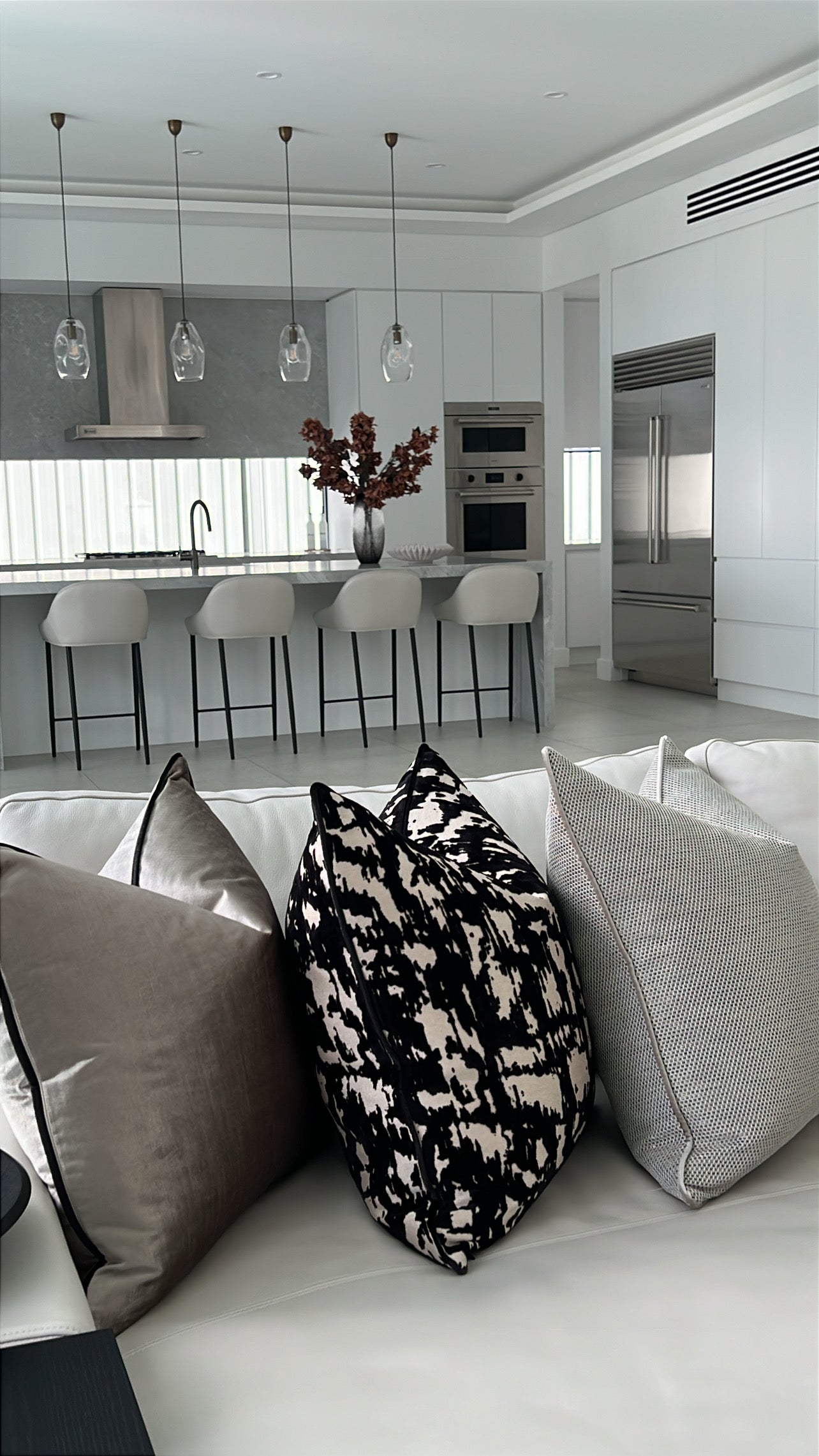 Livia black Cushion - Luscious Homewares