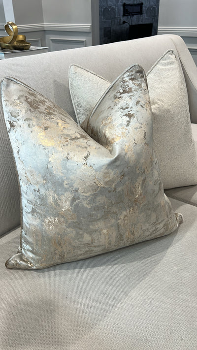 Nuvola gold and duck egg cushion - Luscious Homewares