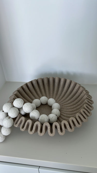 Ripple pebble marble decorative / fruit bowl - Luscious Homewares