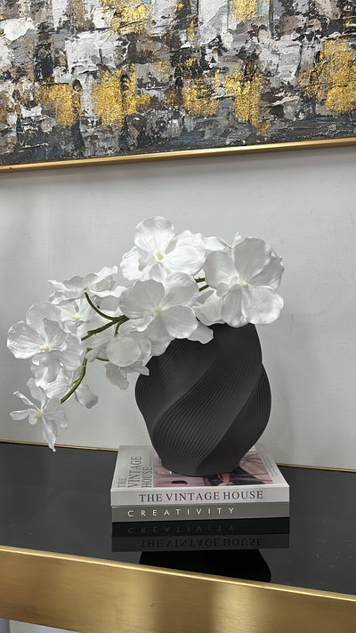 Fountain charcoal ceramic vase - Luscious Homewares