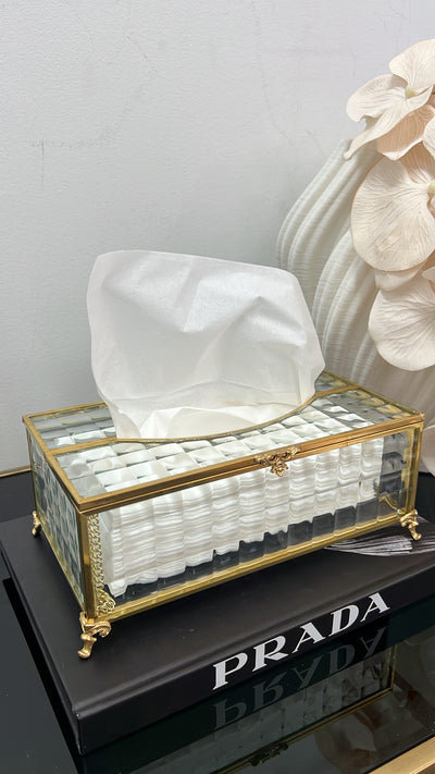 Porcha Gold tissue box - Luscious Homewares