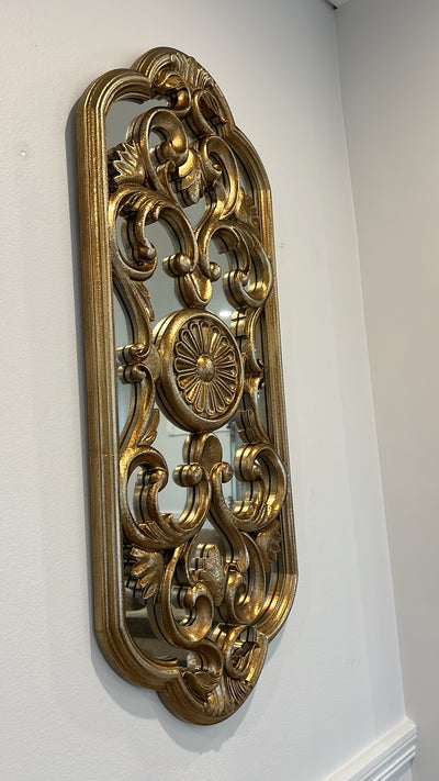 Ornate vintage handcarved oval mirror - Luscious Homewares