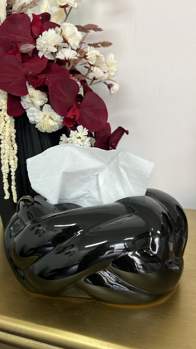 Weaved black tissue box - Luscious Homewares