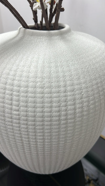 Kalena white handmade ceramic vase - Luscious Homewares