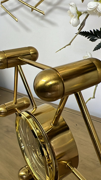 Hexagon Gold brass clock - Luscious Homewares