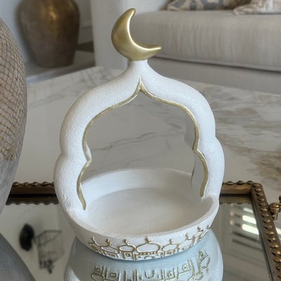 Ramadan gold and white tray ornament