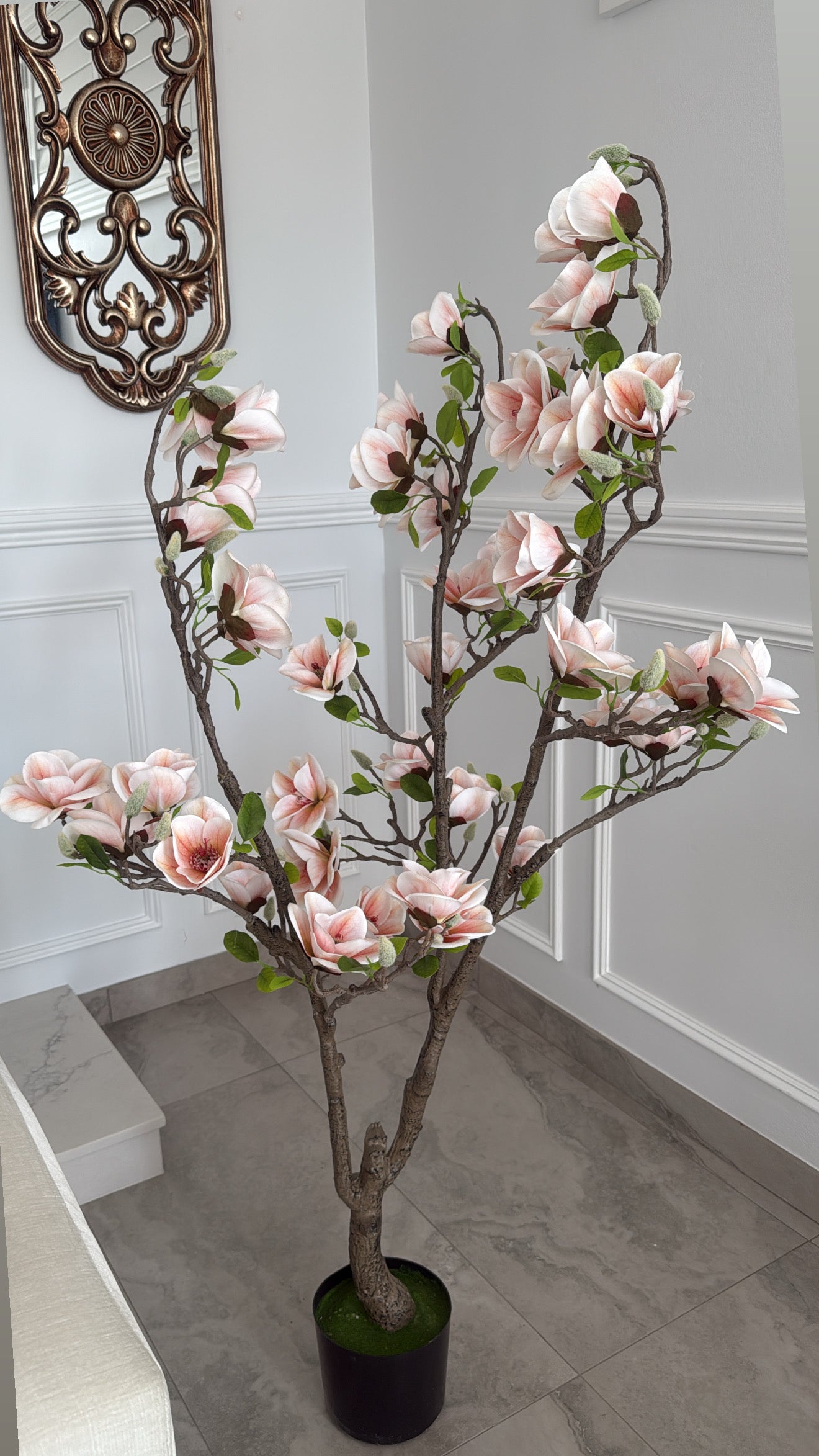 Magnolia artificial plant tree / gold pot