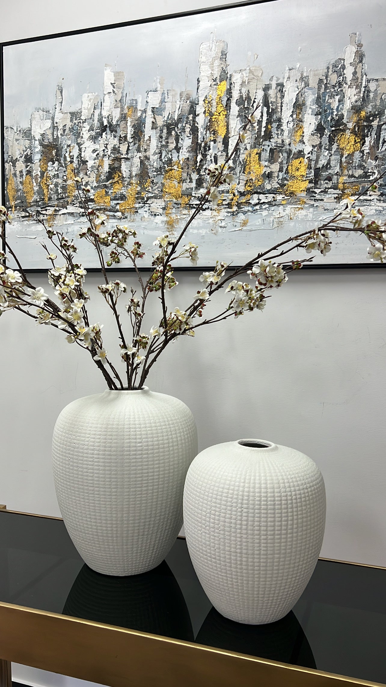 Kalena white handmade ceramic vase - Luscious Homewares