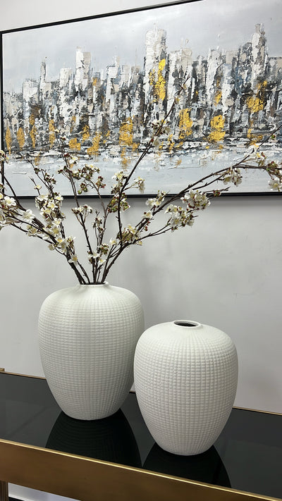 Kalena white handmade ceramic vase - Luscious Homewares